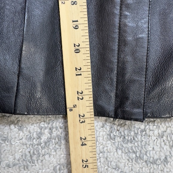 Vintage Clio Black 100% Leather Blazer Jacket Size Unknown No Size Tag Steampunk - Picture 9 of 14